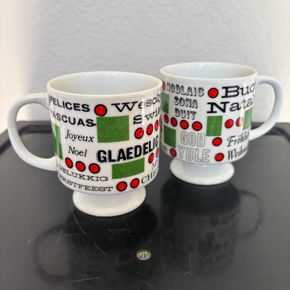 Holt Howard Merry Christmas Around the World Mugs Round Vintage Japan - Picture 1 of 6